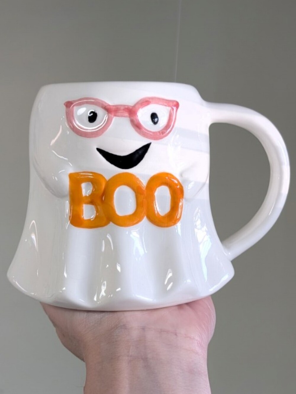 Adorably Spooky BOO Sculpted Nerd Girl Ghost Halloween Mug 🤓👻